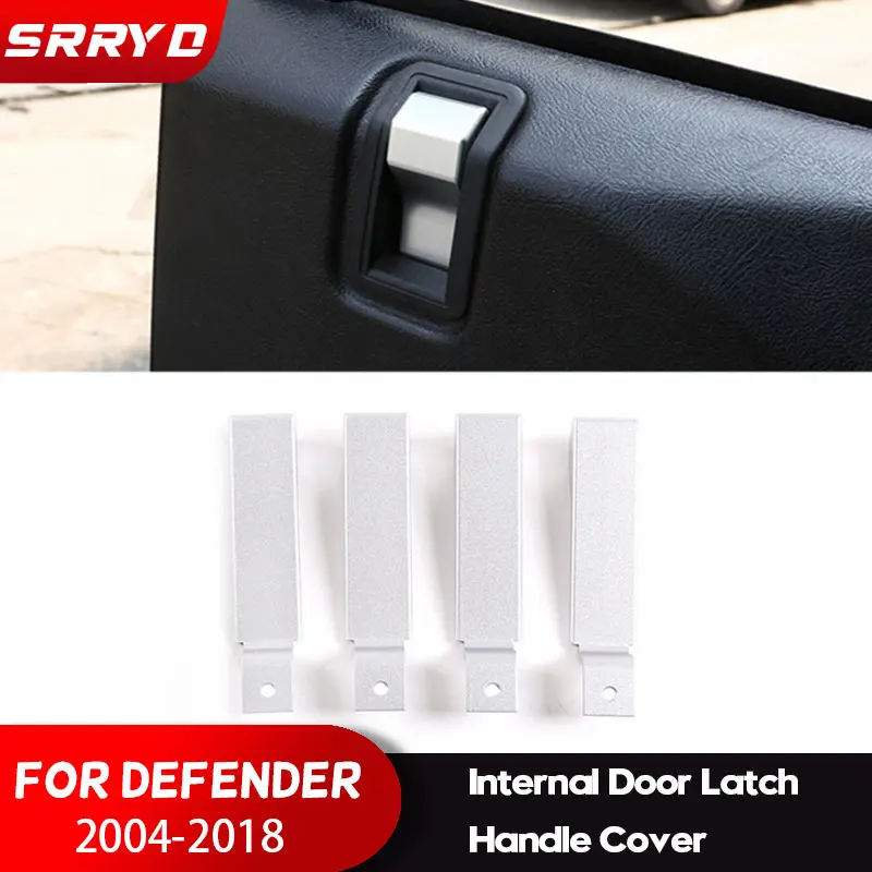 For Land Rover Defender 90 110 130 2004-18 Aluminum Car Internal Door Latch Handle Decoration Cover Car Modification Accessories