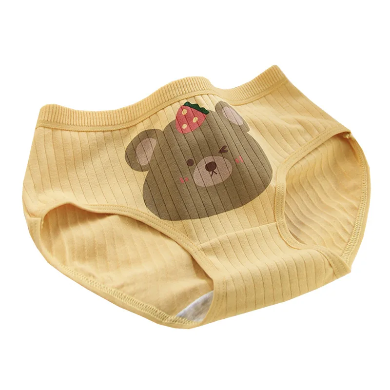 M-XL Cotton Panties Women\'s Underwear Panty Cute Girl Cartoon Briefs Mid Waist Seamless Underpants Female Plaid Lingerie