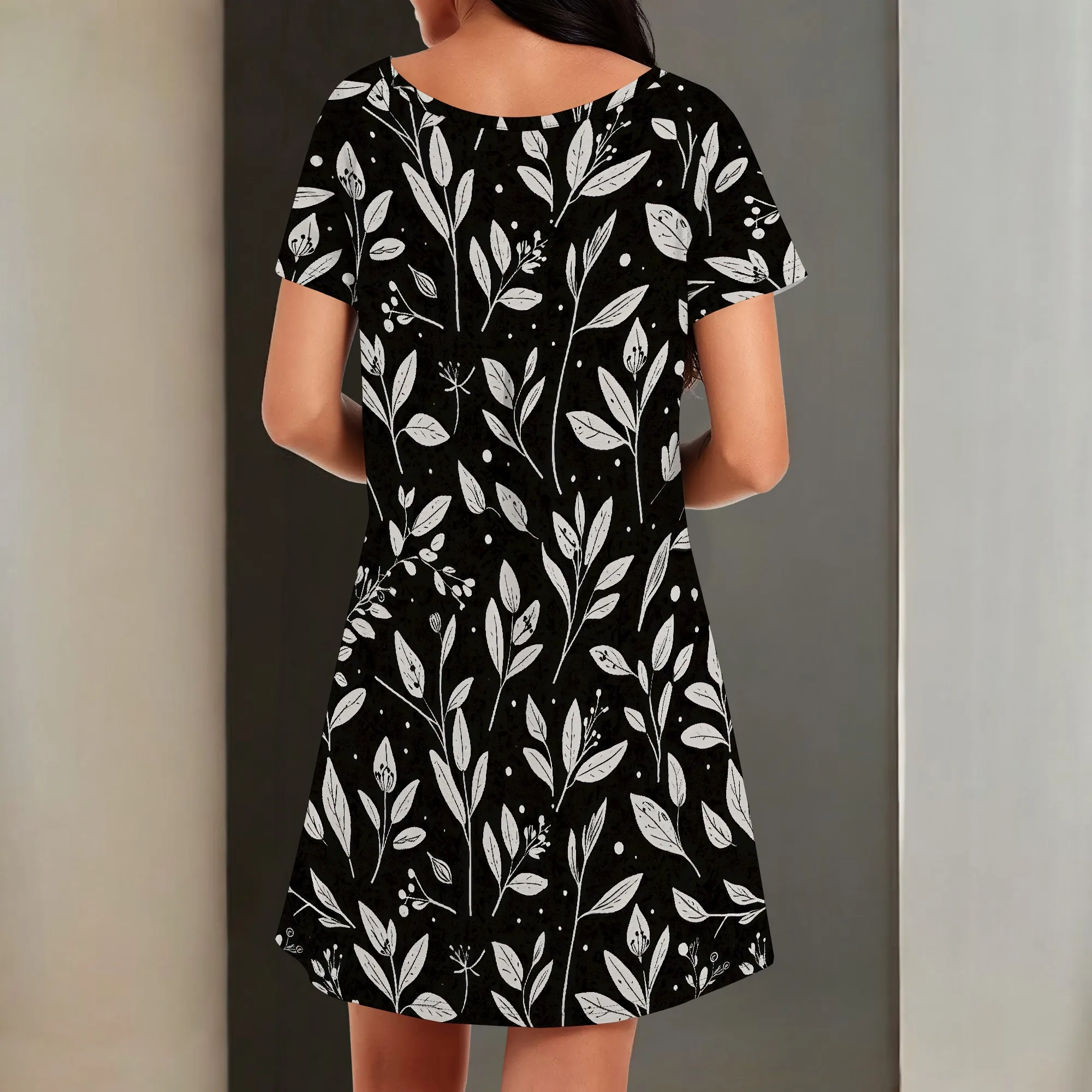 Women’s Casual Summer T Shirt Dress Loose Short Sleeve Tunic Dress with Pocket for Women