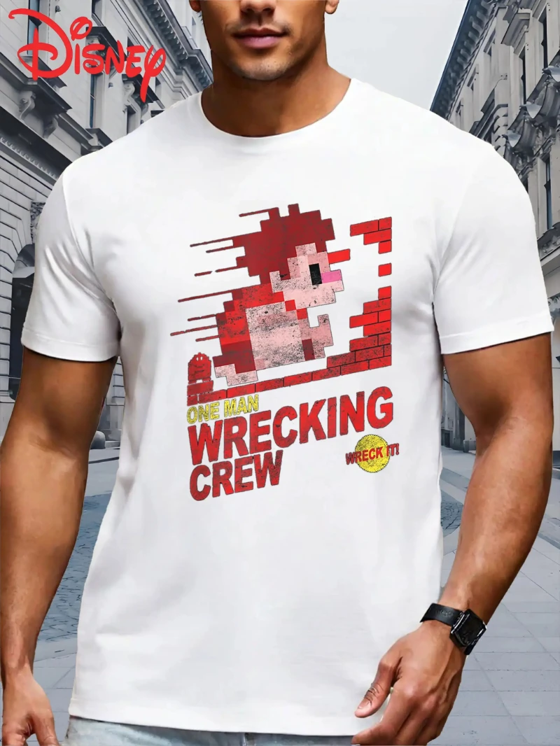 

Мужская футболка Disney Invincible Destruction King с ретро-узором, хлопковая футболка с круглым вырезом и надписью «Destroyer»