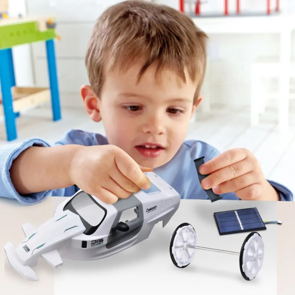 

Plastic DIY Solar Sports Car Toy Renewable Energy Self Assembly Assembled Solar Powered Sports Car Four Wheel Ornament