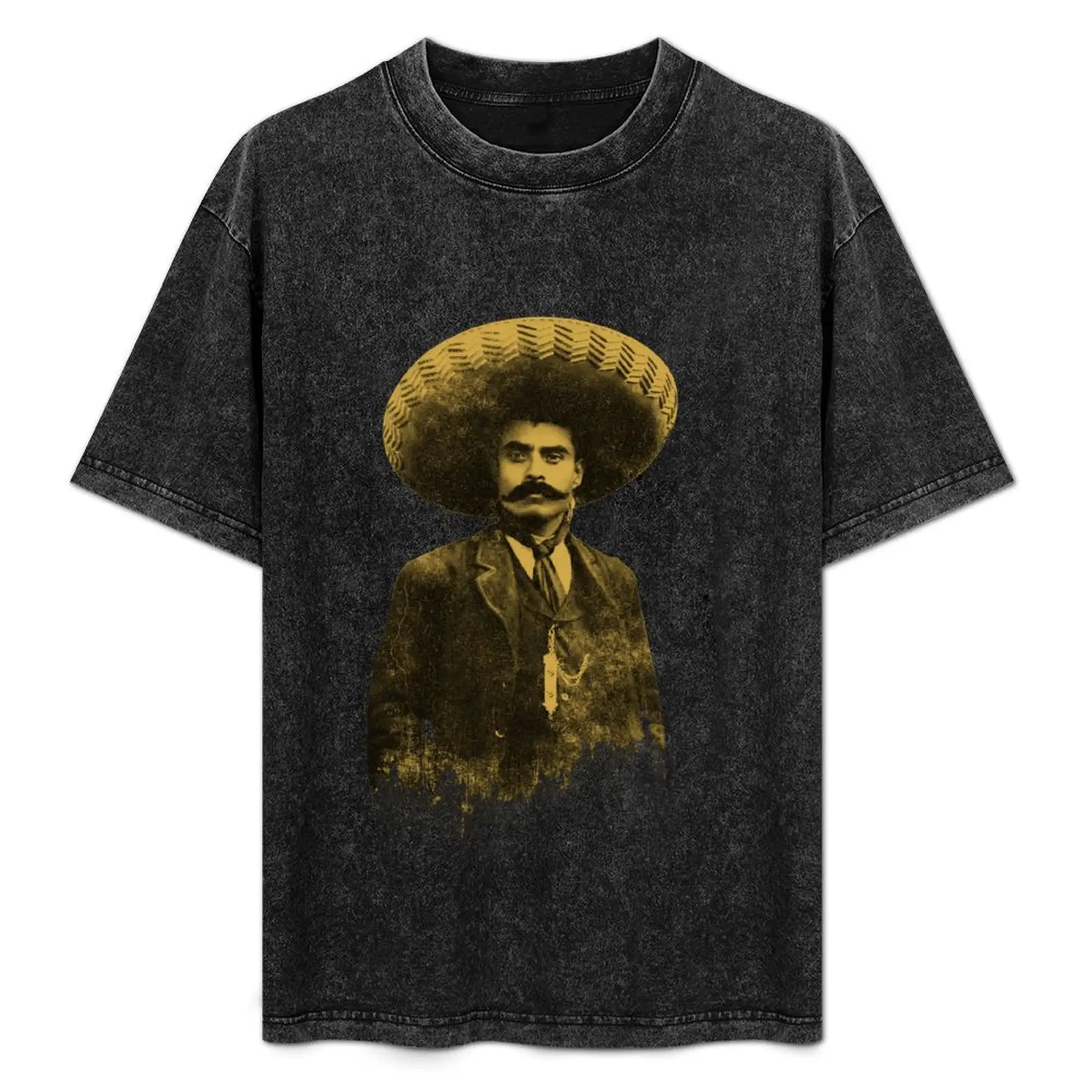 

Emiliano Zapata - Black T-Shirt korean fashion baggy shirts t shirt men 100℅ cotton