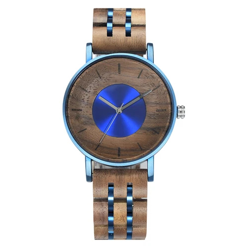 Imagen 1 del producto Reloj de madera para hombres y mujeres, cronógrafo elegante, calendario informal militar, relojes de madera