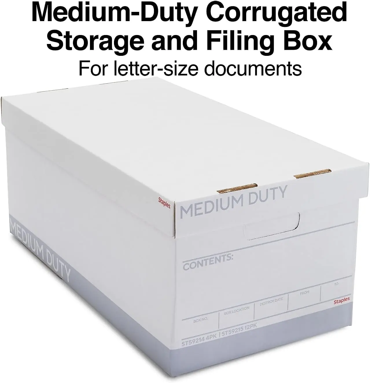 Storage & Filing Box, Letter Size, Stackable, 12-Pack, White/Gray