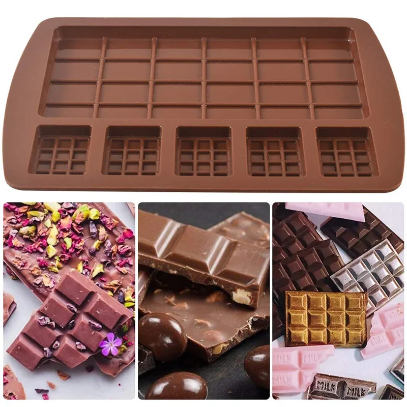 Silicone Break Apart Chocolate Molds Candy and Energy Bar Food Grade Silicone butter Molds Cheesecake Ice Cube Tray BPA Free