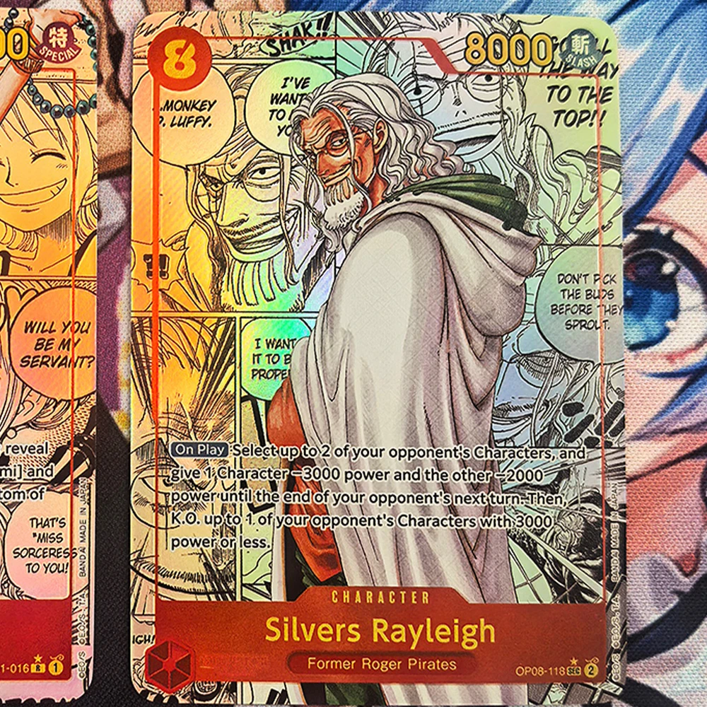 2 Teile/satz Anime OPCG PRB01 Manga Sammlung Karte OP08 Nami Rayleigh Englisch Gold Folding Flash Karte Geprägte Kind Geschenke Spielzeug