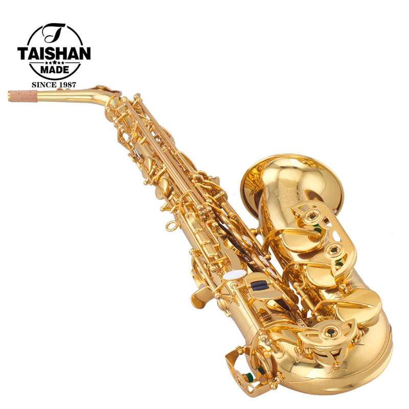 Gold Lacquer Brass Alto Saxophone Wind Musical Instrument For Beginner Student Practice And Performance