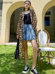 Giacche leopardate da donna allentate retrò a prova di sole personalità All-match Casual Ulzzang con cappuccio moda quotidiana Streetwear Summer Ladies