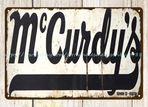 home decor nearby McCurdys Hybrids seed corn metal tin sign