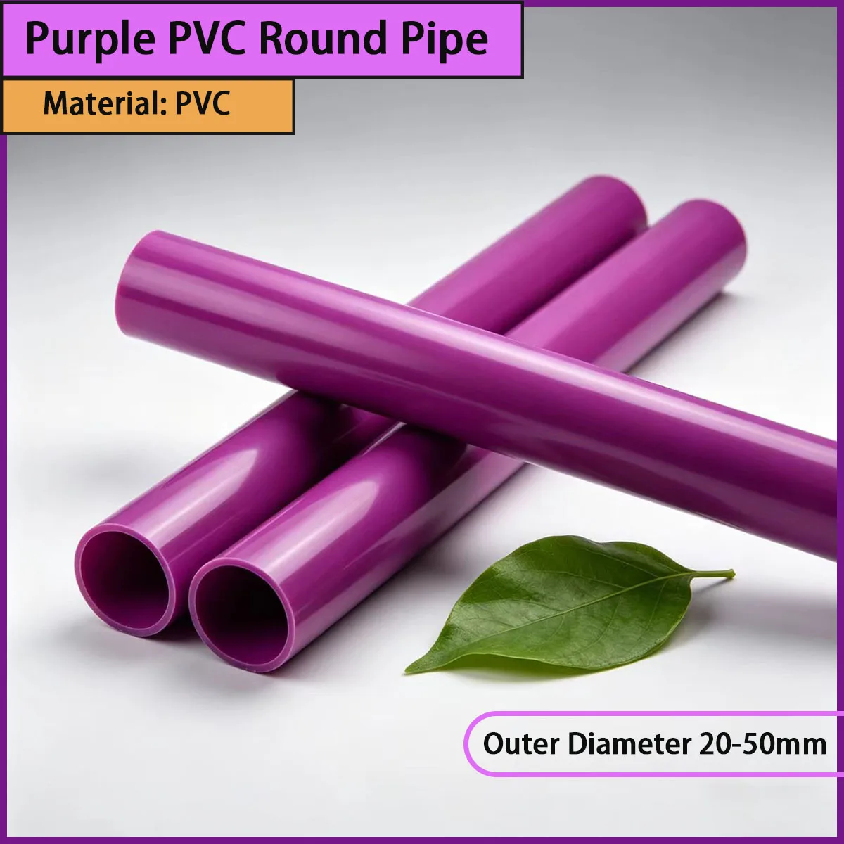 

Purple PVC round pipe with an outer diameter of 20-50mm is used for identifying pipelines, anti-corrosion sleeves, etc