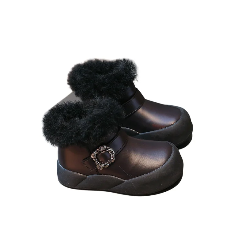 Bottes de neige épaisses en peluche pour filles, chaussures en coton pour enfants, bottes de princesse coordonnantes, bottes astronomiques douces, automne et hiver