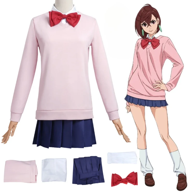 

Костюм для косплея Кавайи Момо Аясе, парик, платье, юбка, школьная форма, серьги, чокер, для Хэллоуина, вечеринки, подарок для женщин