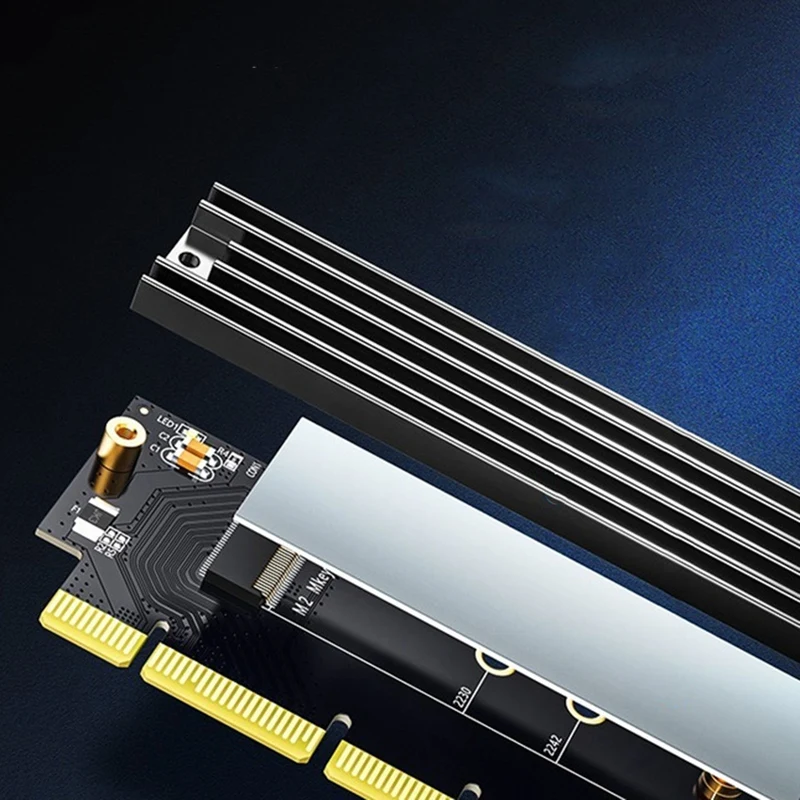 방열판이 있는 Nvme Pcie 4.0 어댑터, M.2 SSD M 키 B & M 키용, 64Gbps