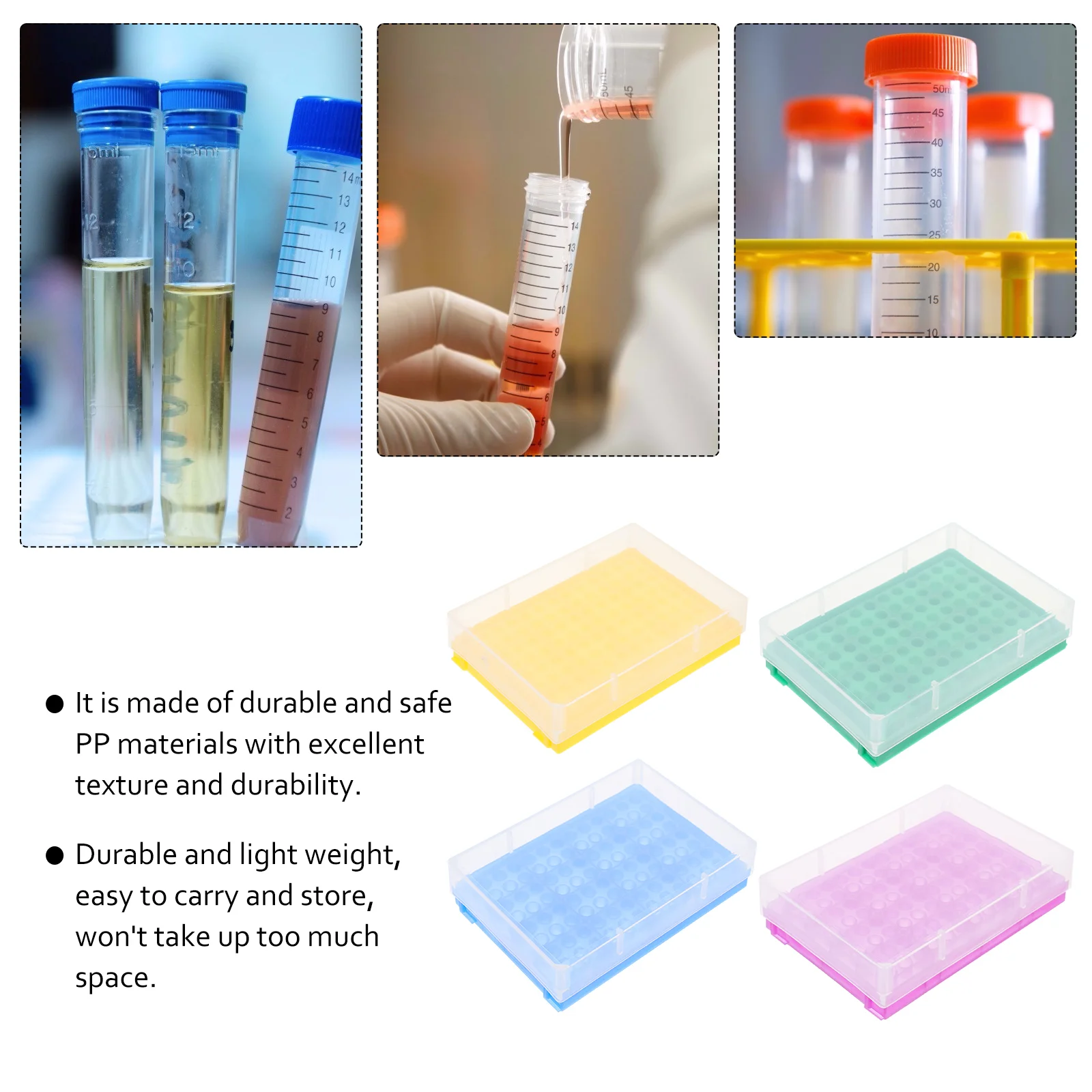 4pcs Tube Rack Tube Storage Box for 0.2ml Microcentrifuge Tubes
