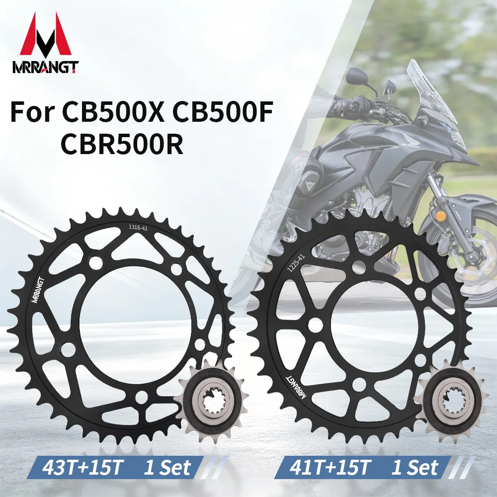 MRRANGT 15T Front 41T 43T Rear Sprocket For Honda CB500X CB500F CBR500R 2019 Year Before After CB 500 X Motorcycle Chainring Set