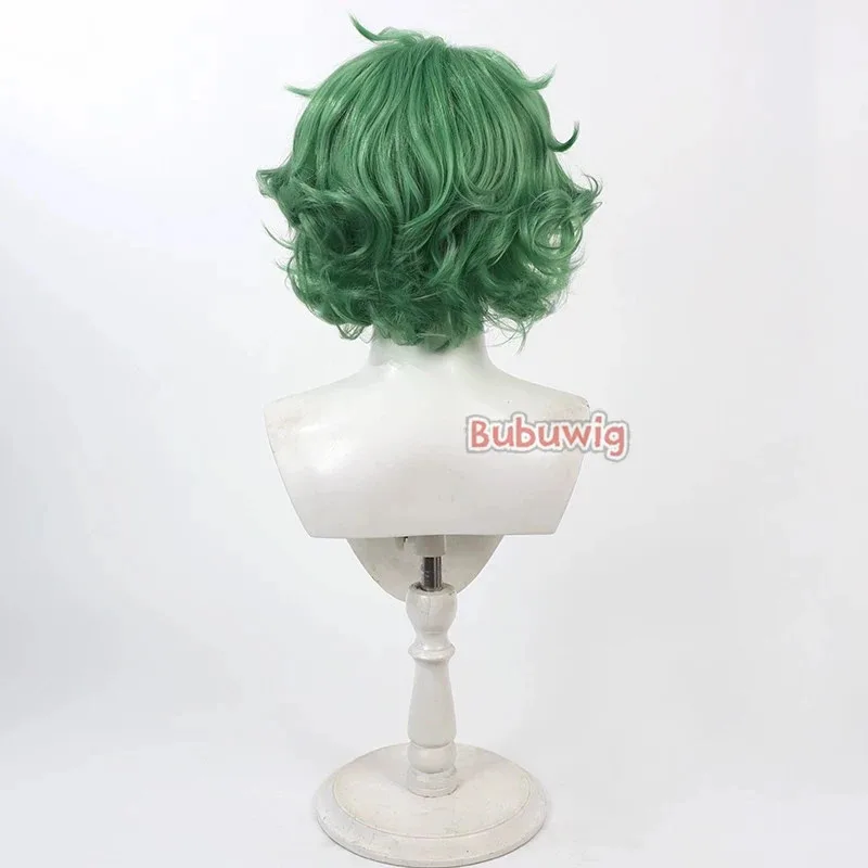 Cybubuwig cabelo sintético majima cosplay perucas lycoris recoil majima roleplay halloween 30cm curto ondulado verde peruca masculina resistente ao calor