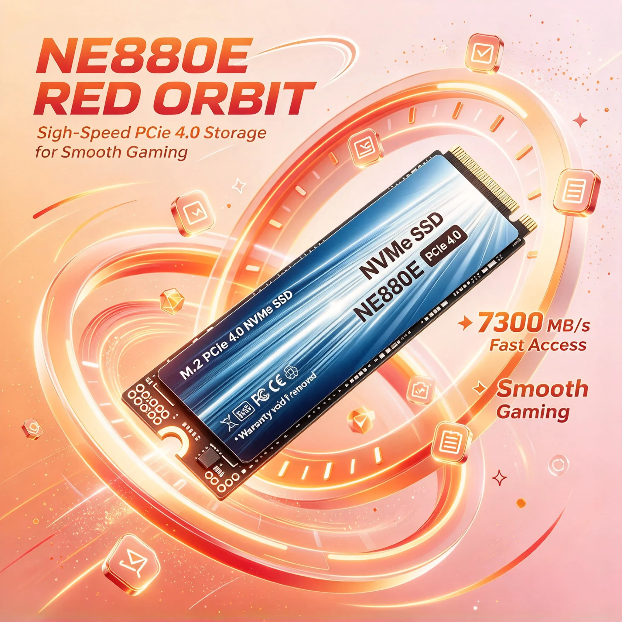 NE880E M2 NVMe PCIe Gen4 Solid State Drive 2026 New 500GB 1TB 2TB 4TB High Speed Internal SSD for Desktop Notebook Gaming Work M