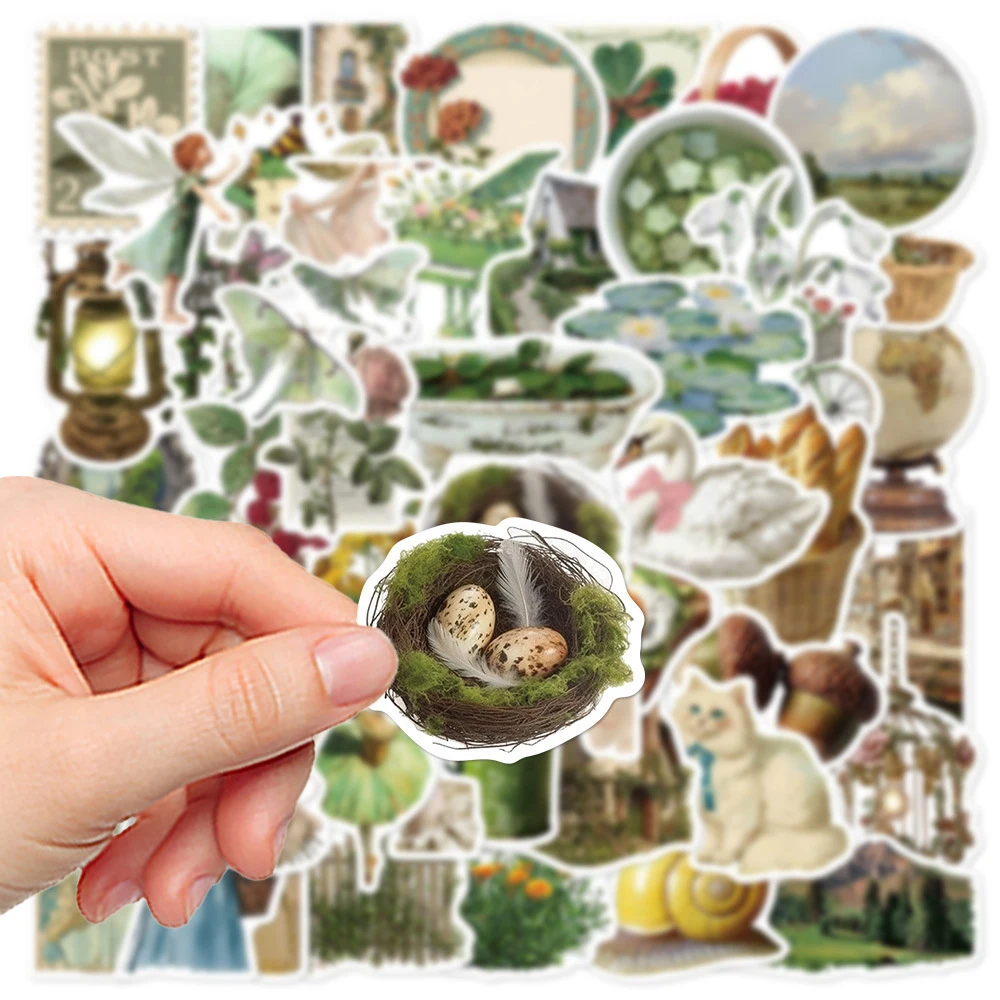 

10/30/50pcs Retro American Pastoral Countryside Stickers Aesthetic Art Graffiti Sticker Luggage Phone Guitar Cartoon Decals Gift