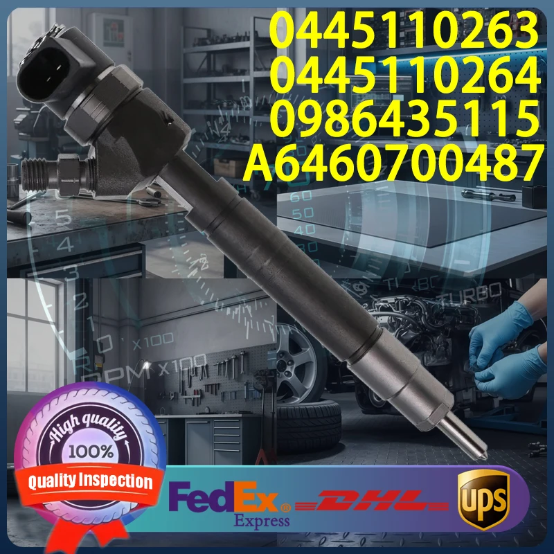 

0445110263 0445110264 0986435116 A6460700487 Common Rail Injector For Mercedes-Benz Viano Vito OM646 Engine