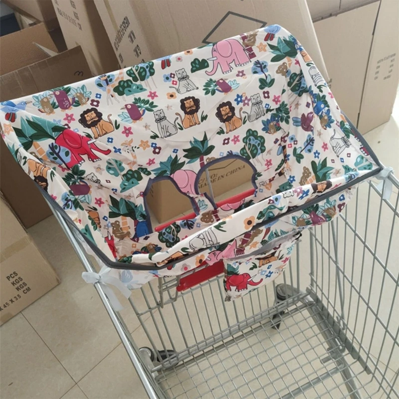 Capa almofada para assento bebê estampada fofa para carrinho compras supermercado infantil