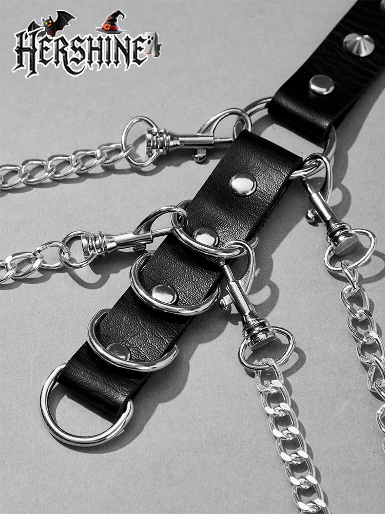 HERSHINE 1 ピース女性のファッションチェーンレギンス Y2K ダークゴシックパンクハロウィンアクセサリーホリデーギフトナイトクラブロックヒップホップ
