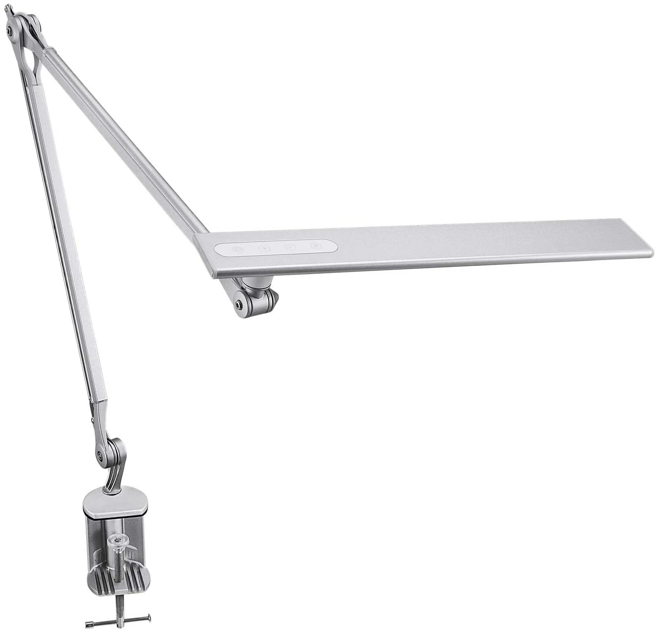 Touch Control Super Bright Eye-caring LED Flexible Long Arm Light Desk Lamp With Clamp 4 Color Mode And Stepless Dimmable