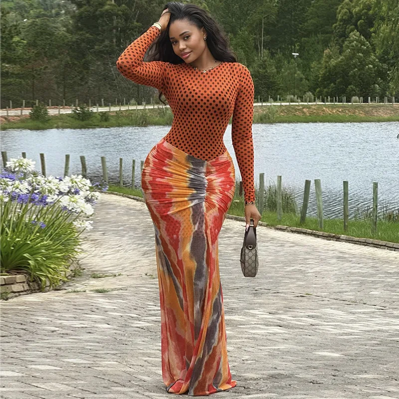 Women's 2026 Summary New Fashionable Erotogenic Long Sleeve Smart Fit Body Printed Clothes Dresses For Women Lace Y2k、 Robe
