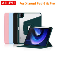 AJIUYU Case For Xiaomi Pad 6 Pro Cover 2023 Mi Pad6 With Pen Slot 11inch Transparent 360 Degree Rotation Tablet Protective Shell