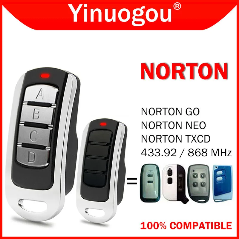 NORTON GO NEO TXCD Garage Door Remote Control 433.92MHz 868MHz Clone Copy Gate Remote Control Garage Door Opener Transmitter