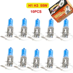 Wholesale 10PCS Halogen Bulbs Super Bright H1 H3 12V 55W Xenon Halogen Headlights Lamp Bulbs Car Light coche accesorios de luz