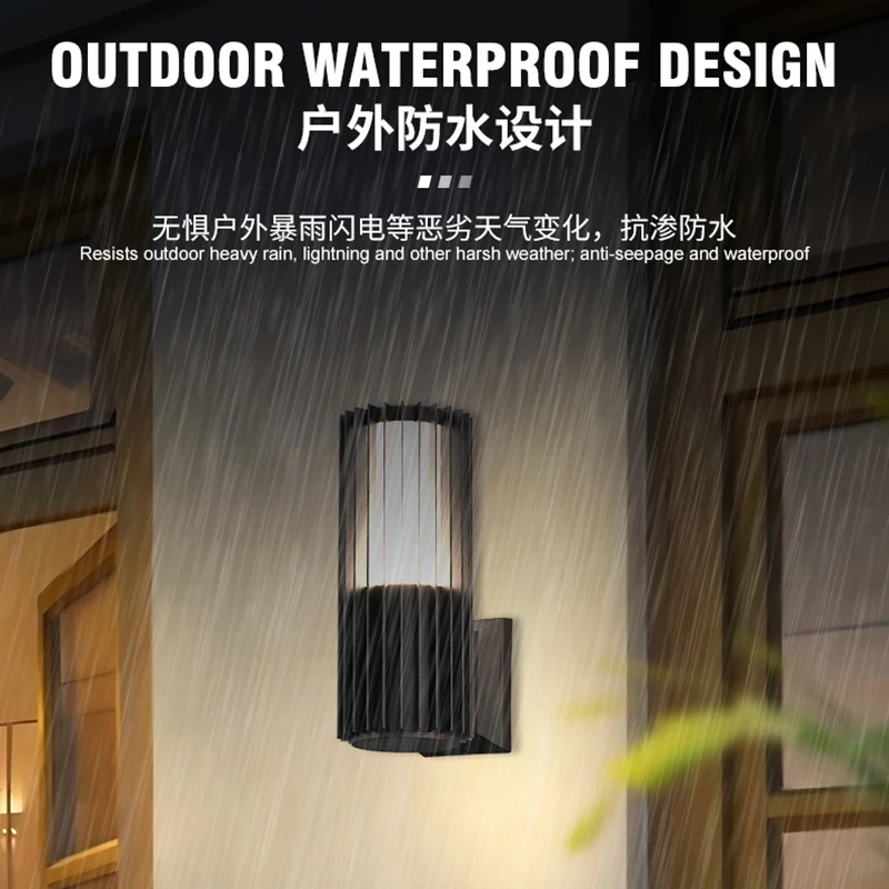 Outdoor Glass Lampshade Wall Lamp Waterproof IP65 Garden Courtyard Balcony Corridor Porch Lamp Living Room Bedroom Ceiling Light