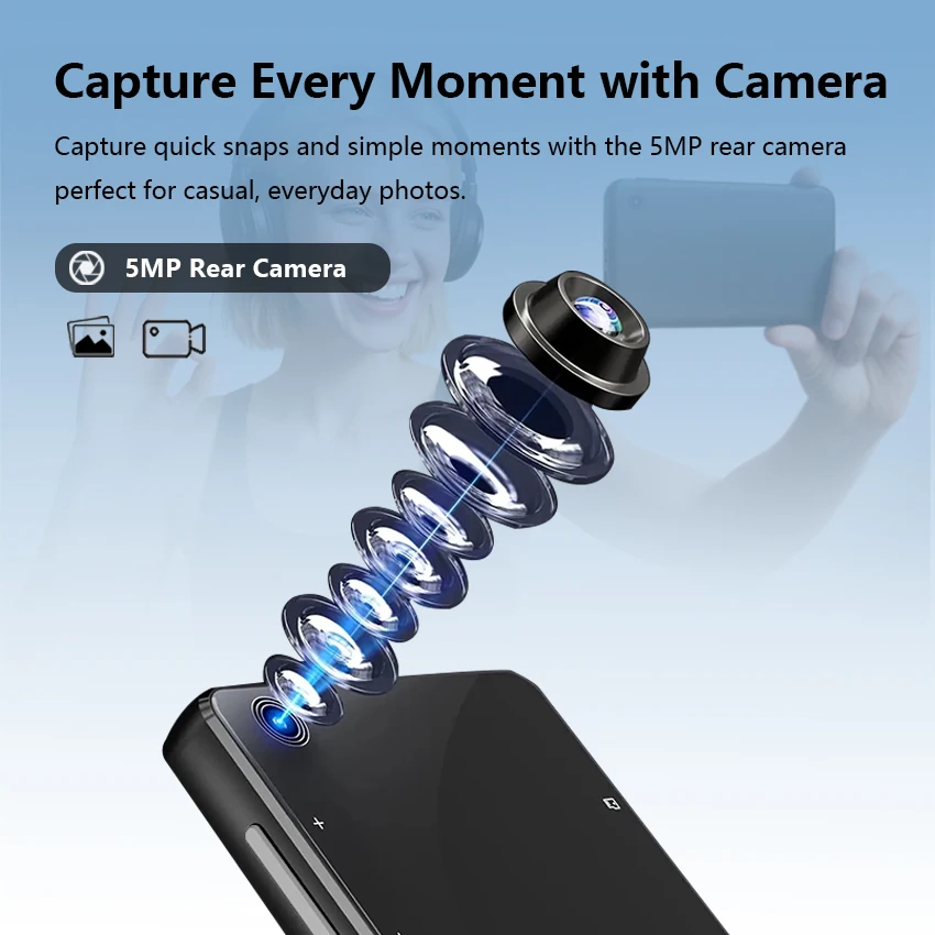 مشغل MP3 Android 8.1 مع بلوتوث وواي فاي، مشغل MP3 MP4 مع سبوتيفي، مسموع، باندورا، أميرا ومكبرات الصوت، حتى 512 جيجابايت