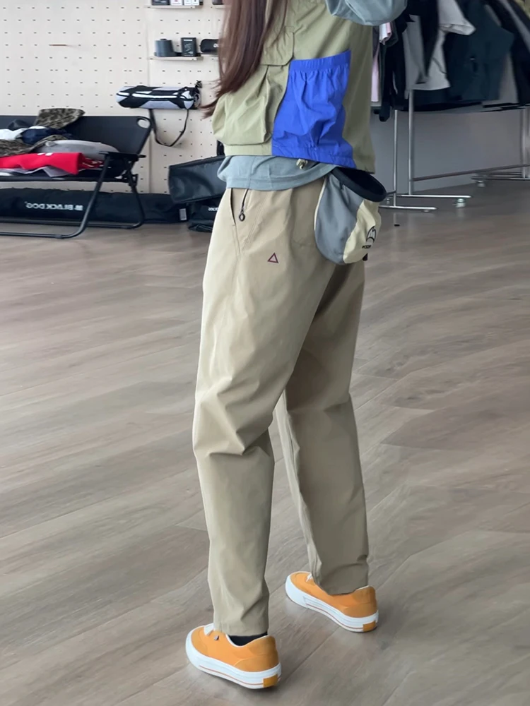 

Khaki Color Cone ape Small Foot Pants Men's Spring Autumn Sle American Functional Hard ell Climbing Pants Waterproof Ou...