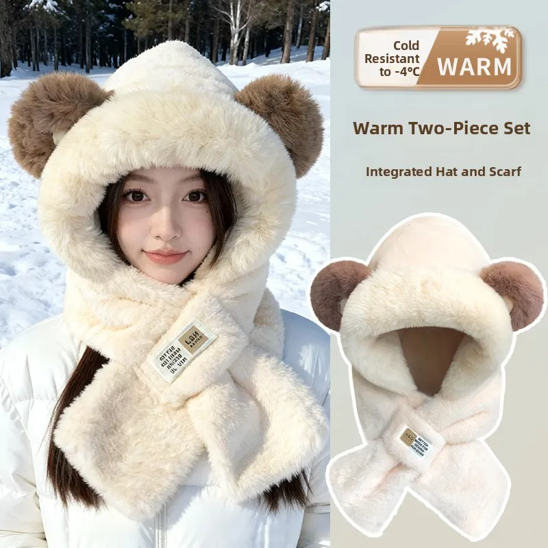 ensemble-bonnet-et-echarpe-en-peluche-epaisse-motif-ours-mignon-bonnet-lei-feng-integre-pour-femme-protection-du-cou-chaud-et-resistant-au-froid-pour-l'hiver