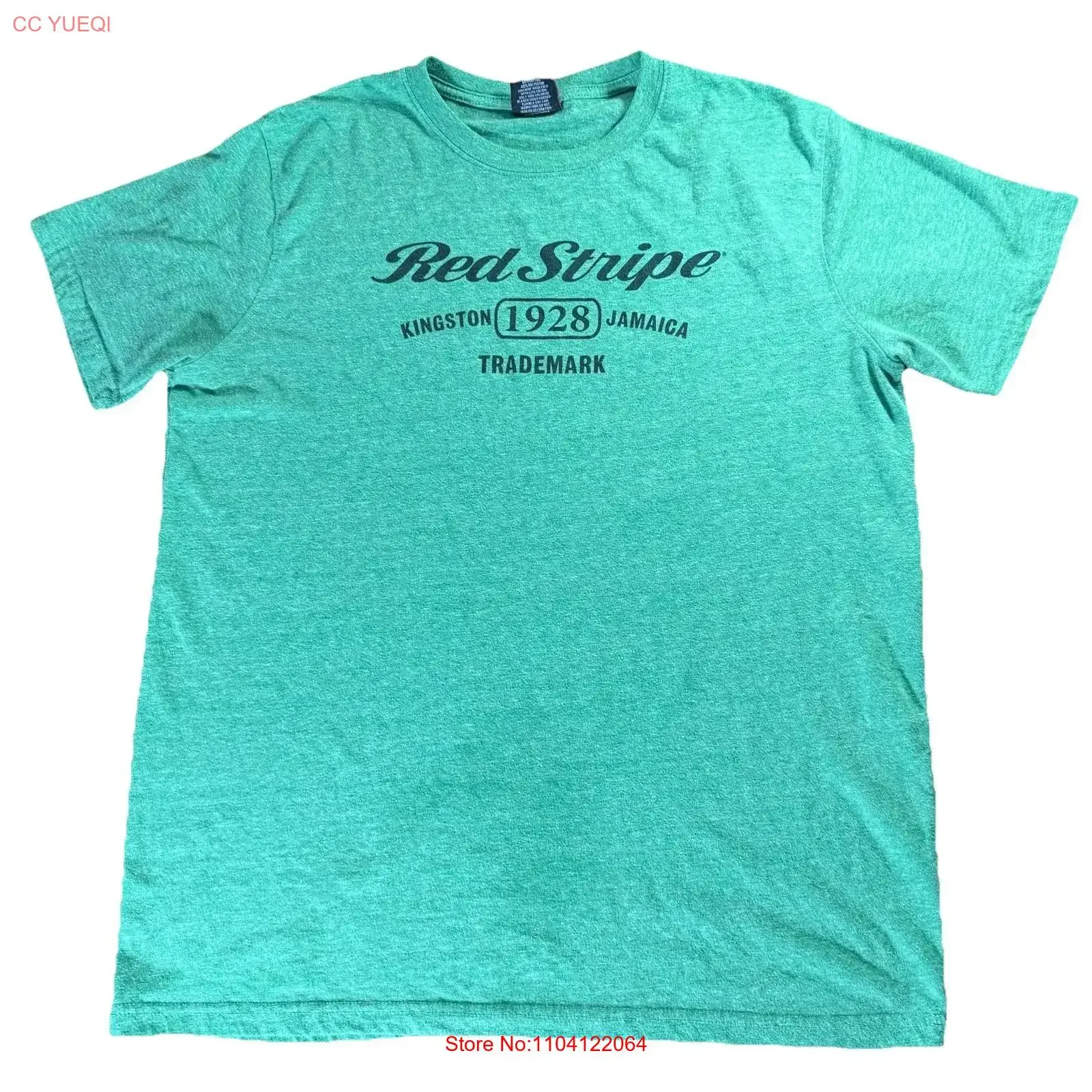 Vintage Y2K Red Stripe Jamaica Lager Beer T Shirt Sz XL Green Kingston 90s 00s vintage Washed Slightly Casual Breathable
