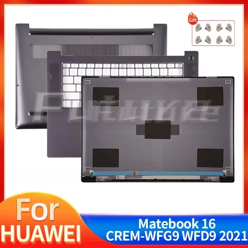 

New For MateBook 16 CREM-WFD9 CREM-WFG9 Laptop LCD Back Cover Palmrest Bottom Case Top Gray
