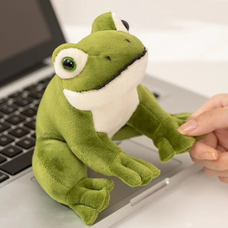 

Simulated Frog Plush Toys Stuffed Green Frogs Lifelike Animals PLushie for Kids Birthday Gift for Boy Present