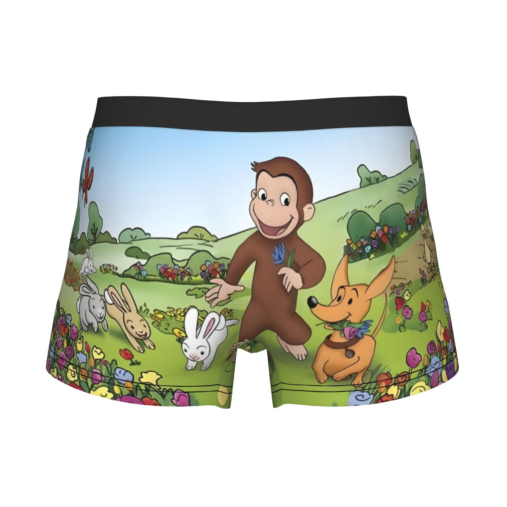 C-Curious G-Georges Monkey Underwear Male Print Adventure TV Boxer Shorts Panties Briefs Breathable Underpants