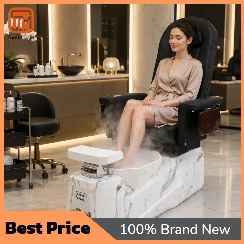 【Best Selling】Pedicure Chair Advanced Luxury Design Steam Function Massage LED Light Remote Control For Nail Spa Salon
