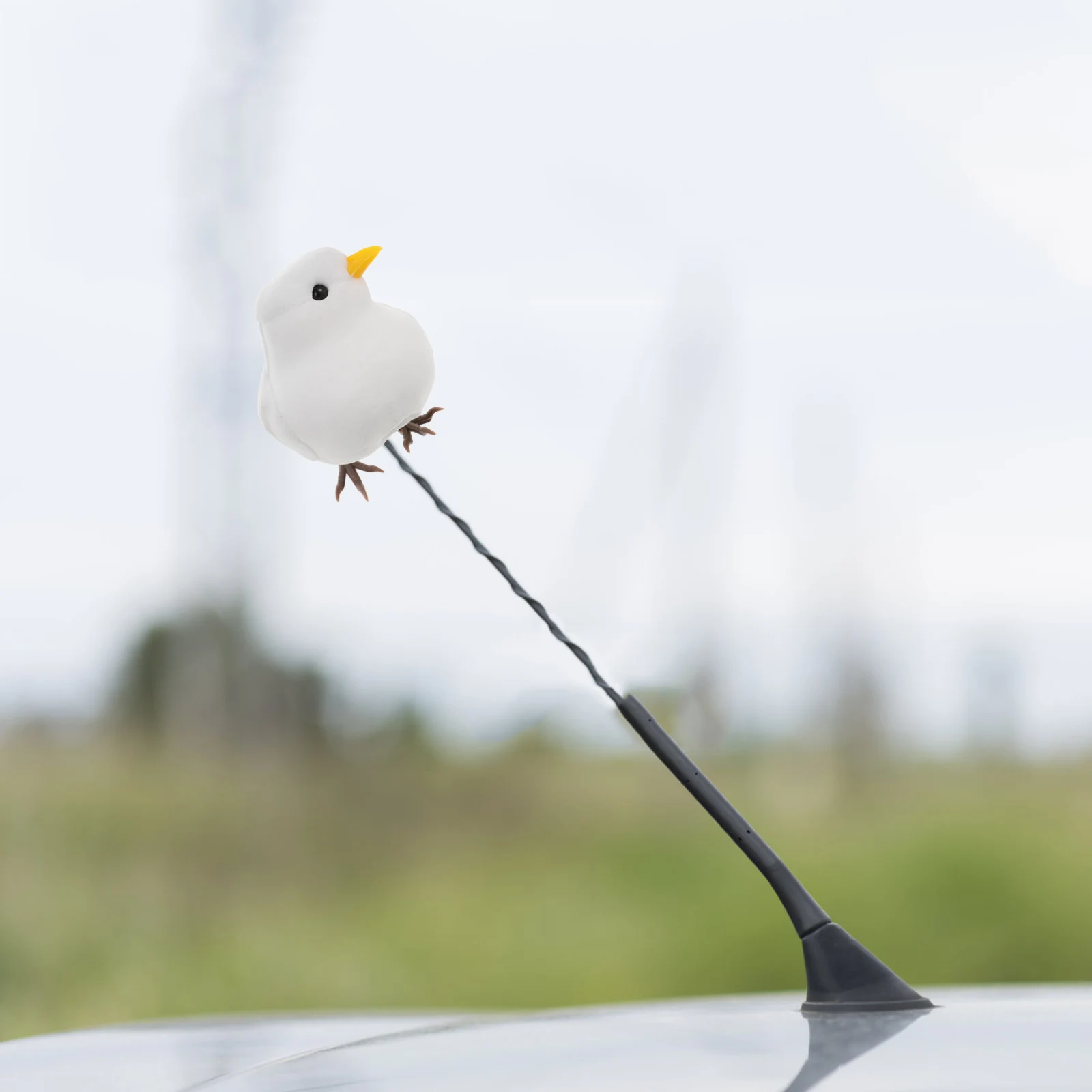 

Cartoon White Pigeon Car Antenna Decorations Plastic Roof Toppers for Auto Exterior Car Decoration Accessories Fits Most Models