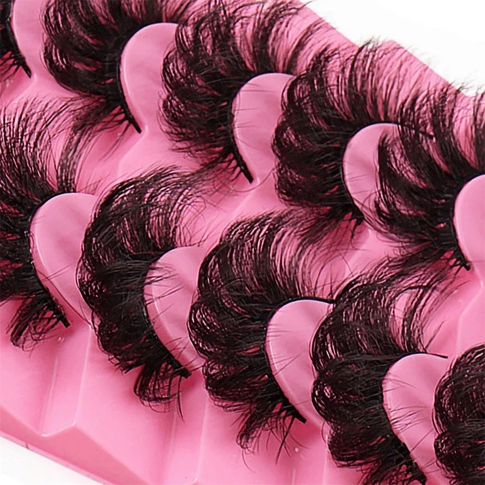 7 Pairs 3D Mink Lashes Bulk Russian Volume Fluffy Natural False Eyelashes Thick Dramatic Mink Eyelashes