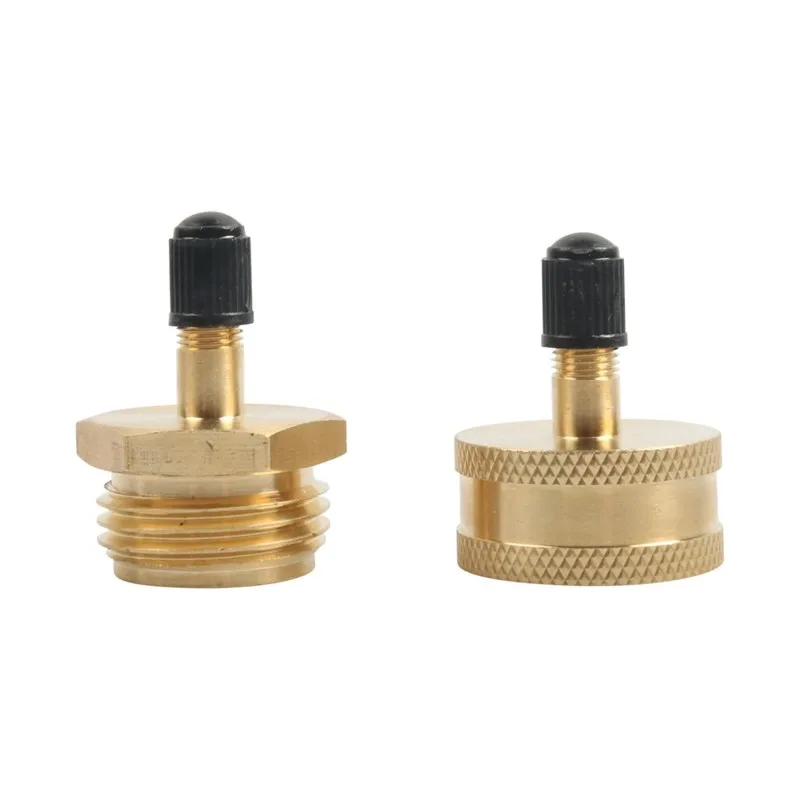 

Заглушка для слива воздуха из систем отопления и водоснабжения для зимнего хранения - латунный клапан для сброса воздуха с клапаном Шредера под соединение садового шланга 3/4'' GHT