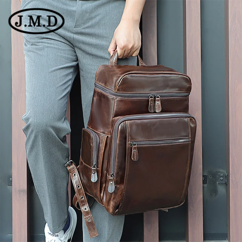 style leather backpack men's luggage bag backpack Leather Men's bag backpack Backpack