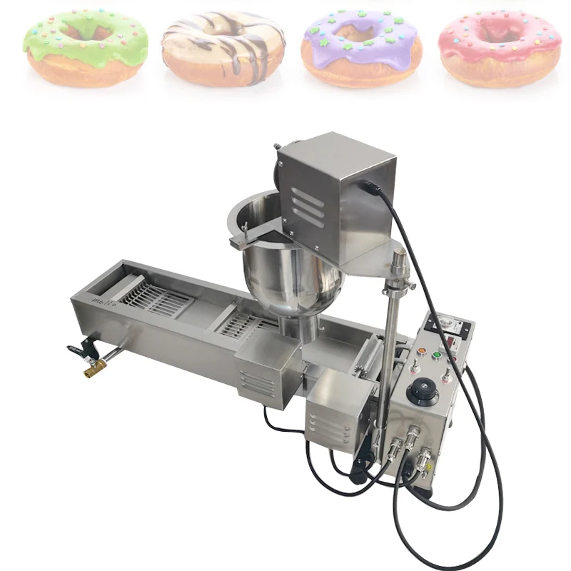 110V 220V Commercial Stainless Steel Single Row Donut Making Machine Donut Fryer Machine For Sale