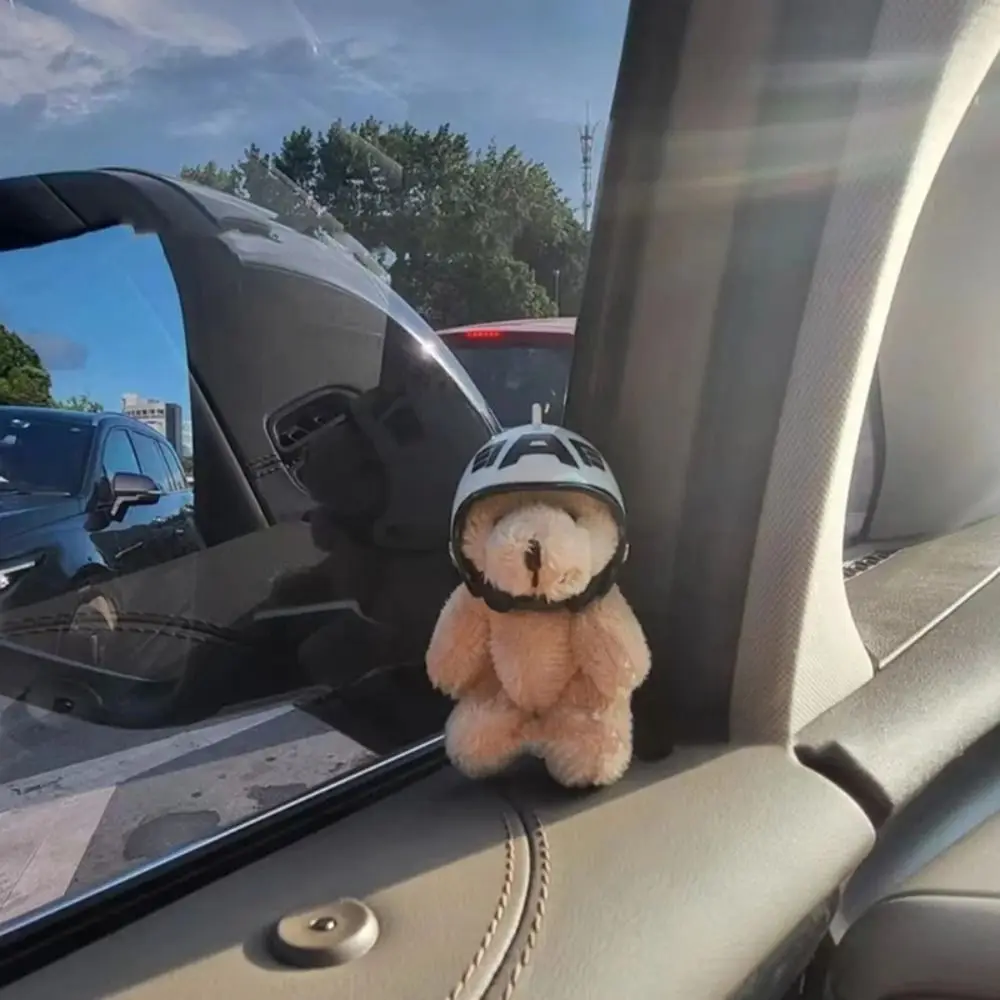 

Плюшевые брелоки-медведи в шлемах с подвижными конечностями, в корейском стиле, для автомобильных ключей, украшения для сумок, с наполнителем из ПП-хлопка