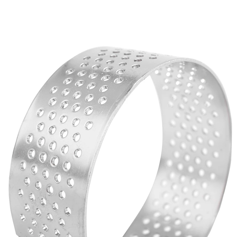 50 Pack 5Cm Stainless Steel Tart Ring, Heat-Resistant Perforated Cake Mousse Ring, Round Ring Baking Doughnut Tools