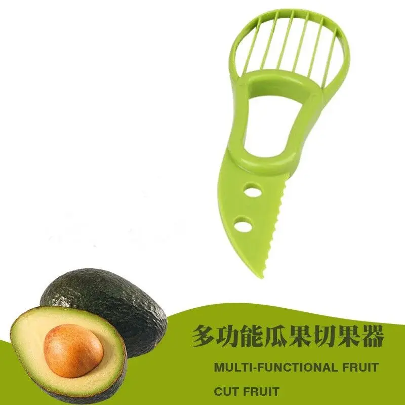 

3 In 1 Avocado Slicer Shea Corer Butter Fruit Peeler Cutter Pulp Separator Plastic Knife Kitchen Vegetable Tools