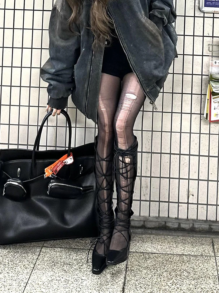 

Miss Flower Spicy Long Tube Boots Women's Spring 2025 New Sle Small ence Pointed Toe Strap High Heel Boots Hollow out