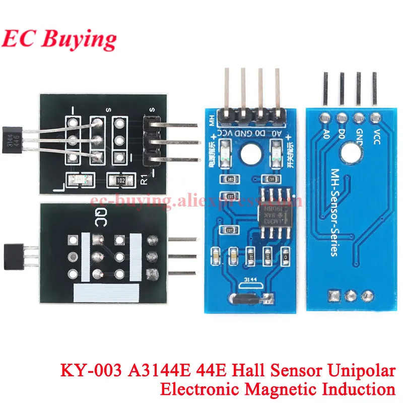 1-20Pcs KY-003 024 035 Analog Linear Hall Magnetic Sensor Module 44E 49E A3144E A3144 Hall Effect Induction Switch Smart Car DIY