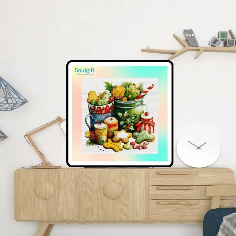 

Рождественское печенье, 1 штампованные наборы для вышивки крестом Southgift, ткань 9CT/11CT/14CT/16CT с нитками DMC, легко Follow